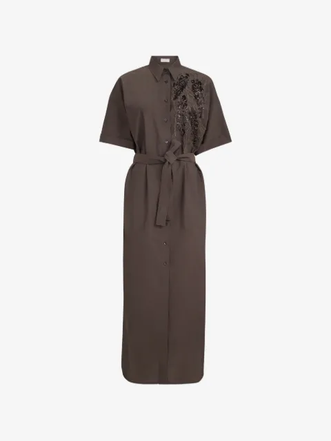 Brunello Cucinelli vestido midi manga corta