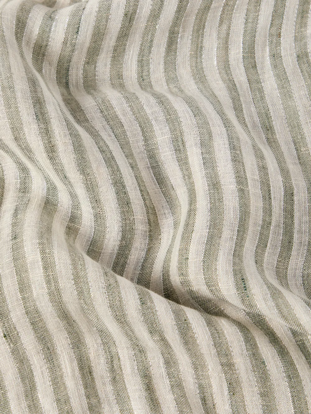  Brunello Cucinelli Striped Fringed Scarf - Green 