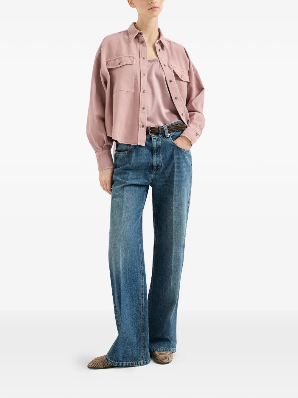  Brunello Cucinelli Stretch Reversible Top - Pink 