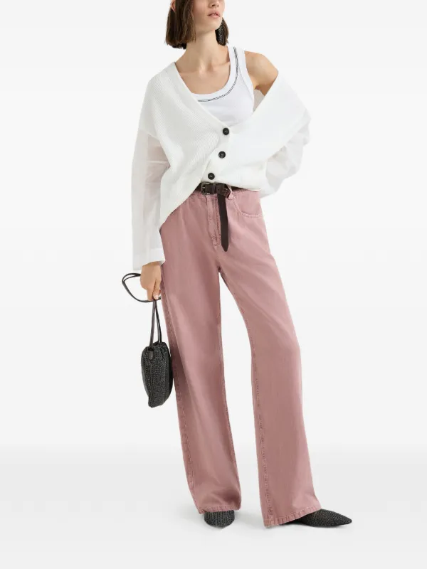 Brunello Cucinelli モニーレ ガーメントダイ パンツ | ピンク