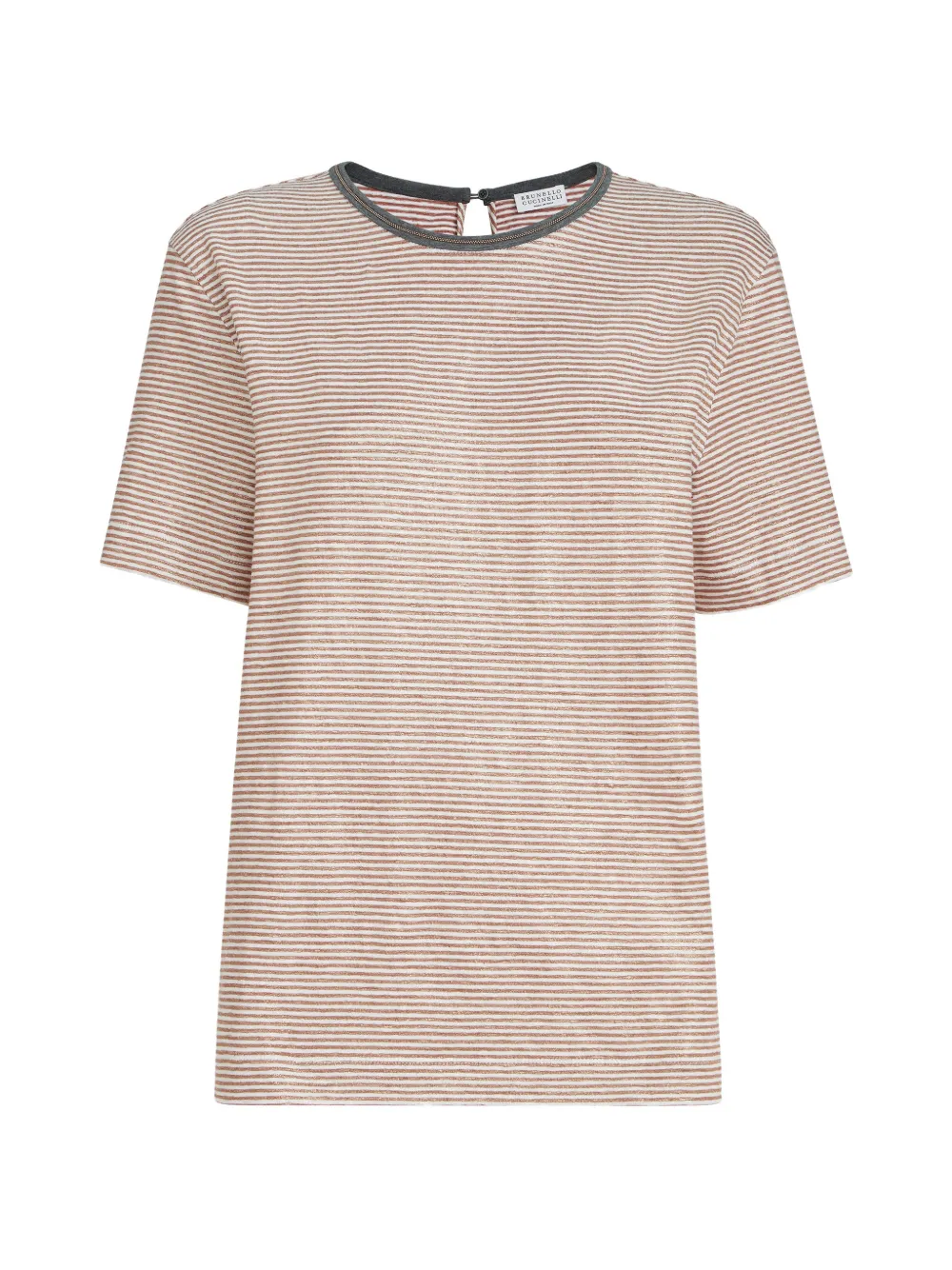 Brunello Cucinelli Gestreiftes T-Shirt - Orange