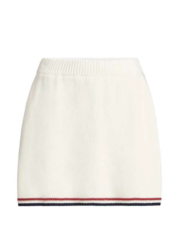 Brunello Cucinelli Cotton Piqué-effect Knit Mini Skirt in White