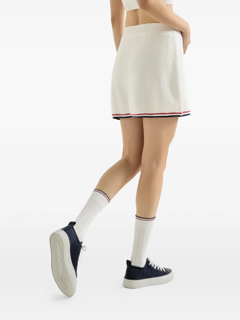 Brunello Cucinelli Katoenen mini-rok met piqué-effect Wit