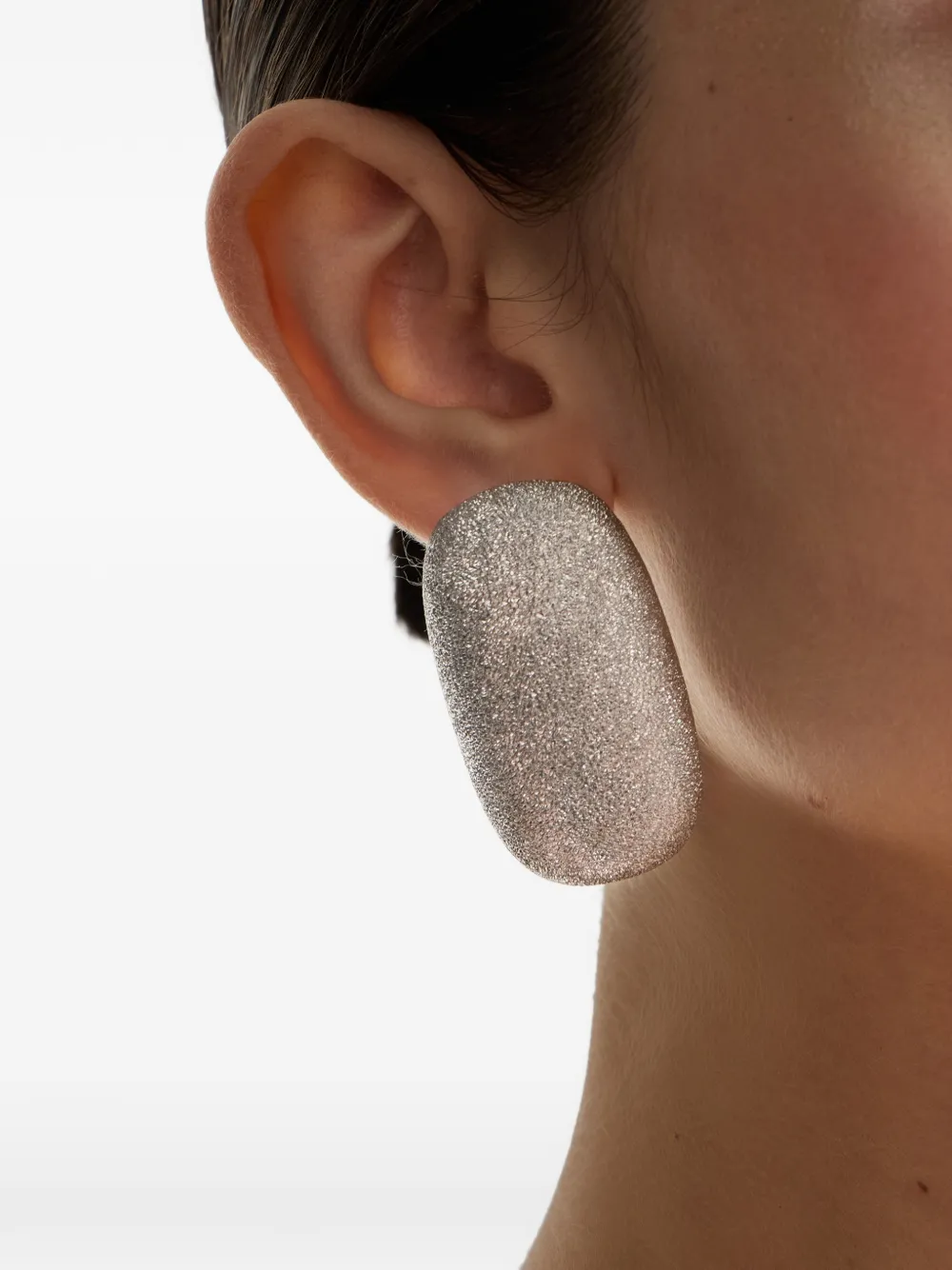  Brunello Cucinelli Shimmering Stud Earrings - Grey 