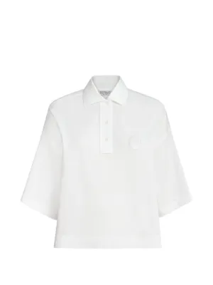 Prada トライアングルロゴ シャツ | ホワイト | FARFETCH JP