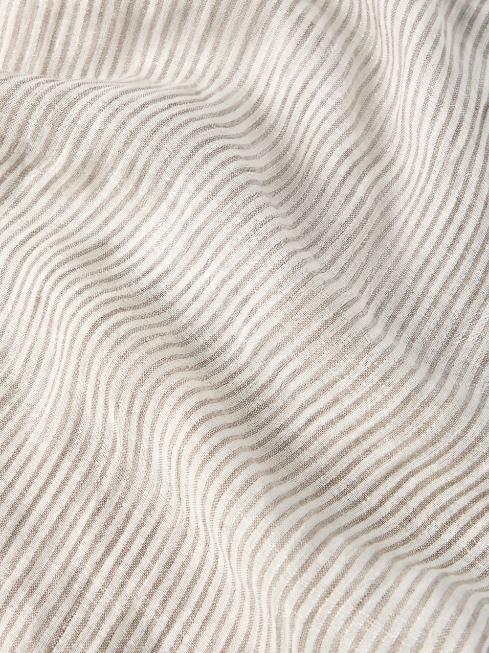  Brunello Cucinelli Striped Linen Scarf - Neutrals 