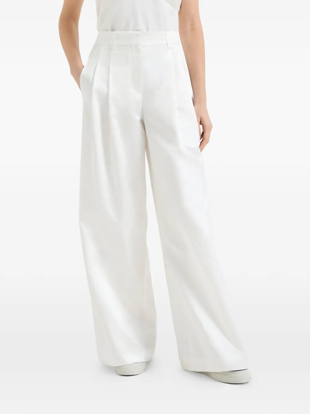 Brunello Cucinelli Palazzo plooibroek Wit