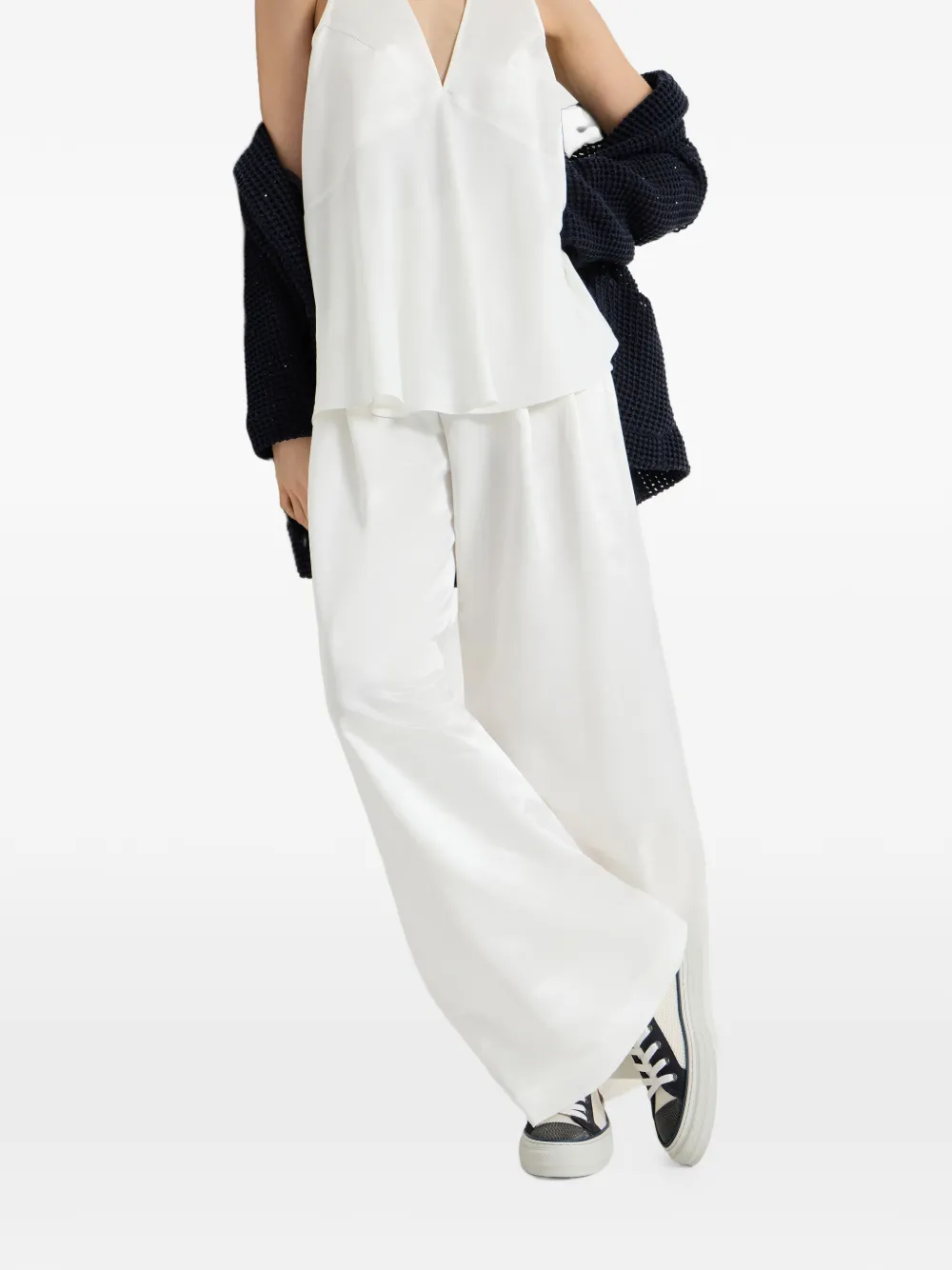 Brunello Cucinelli Palazzo plooibroek Wit