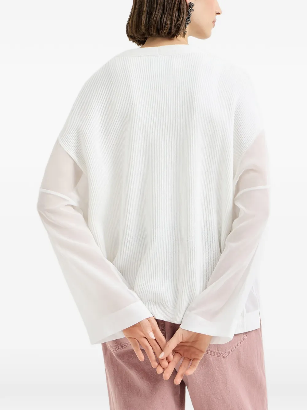 Brunello Cucinelli Geribbeld vest Wit