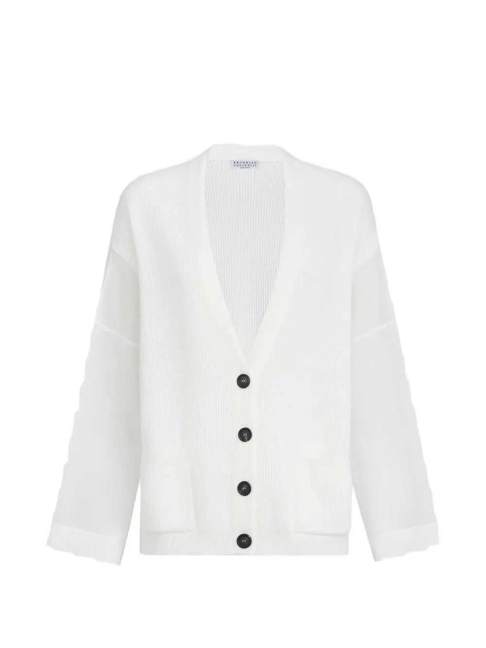 Brunello Cucinelli ribbed cardigan - Weiß