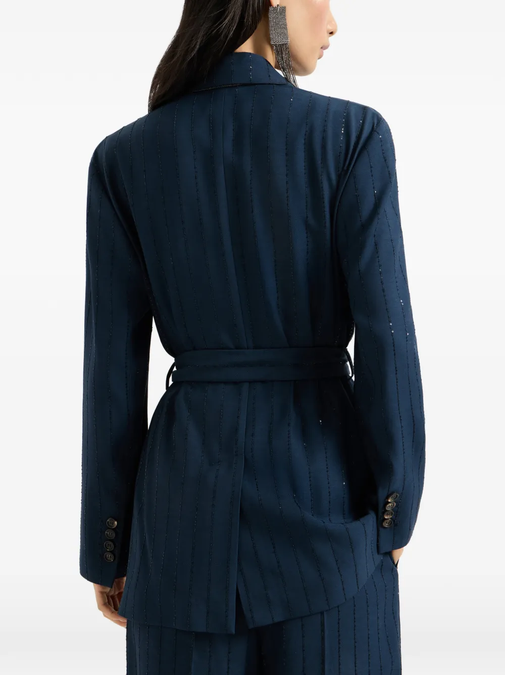 Brunello Cucinelli Blazer met krijtstreep Blauw
