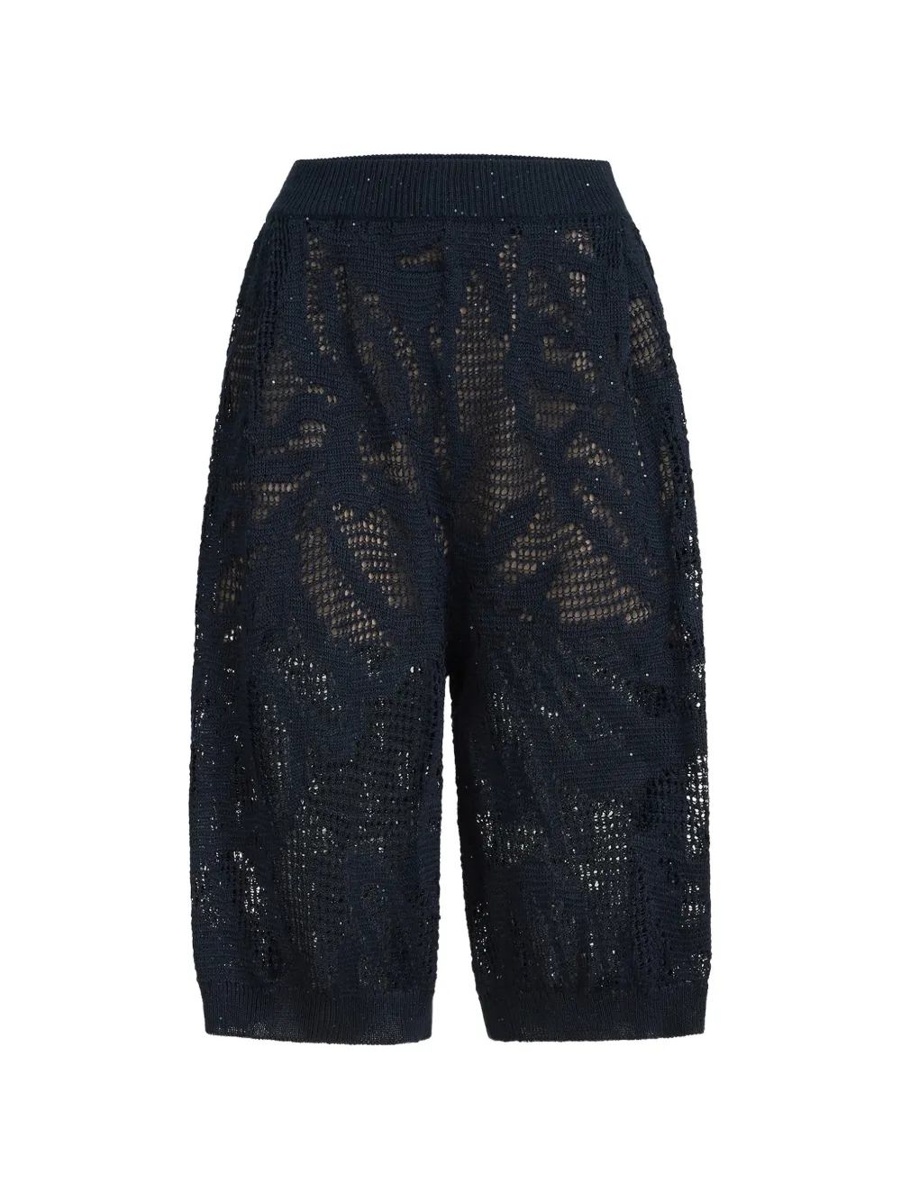 Brunello Cucinelli Bermuda con motivo a fiori - Blu