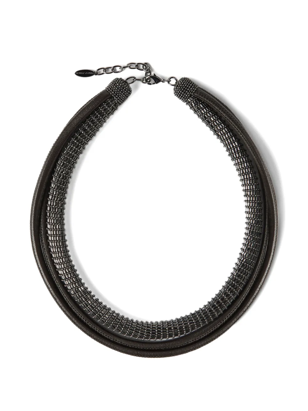 Brunello Cucinelli leather precious necklace - Nero