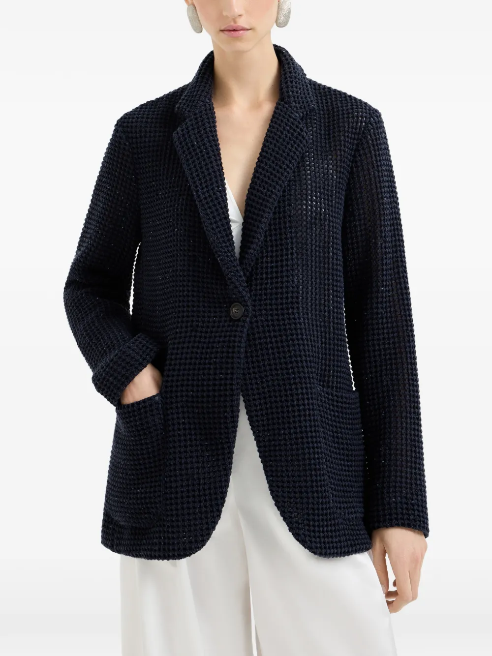  Brunello Cucinelli Long-sleeves Blazer - Blue 
