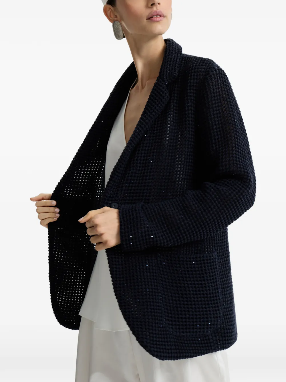 Brunello Cucinelli Blazer met lange mouwen Blauw
