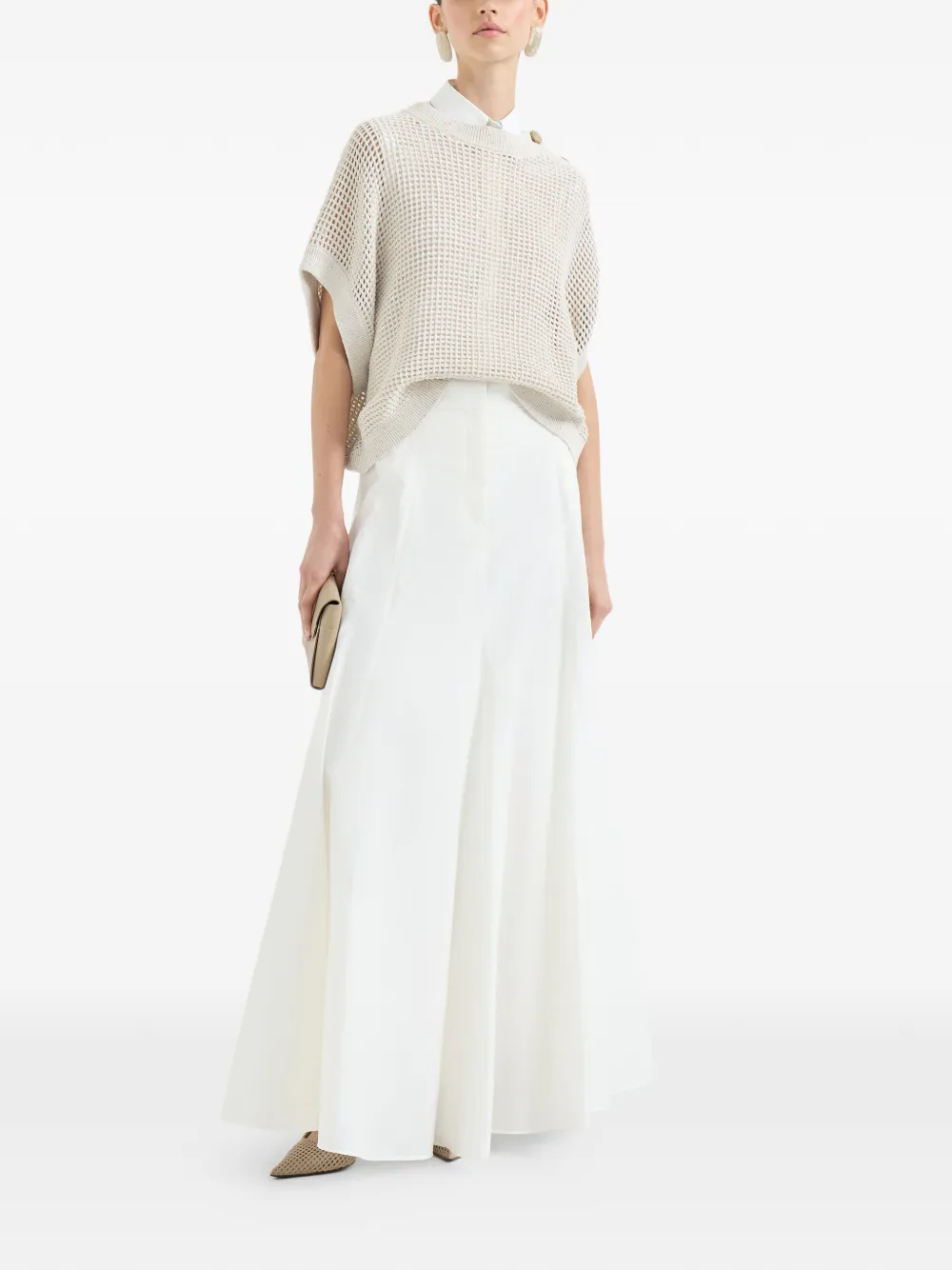  Brunello Cucinelli Flared Maxi Skirt - White 