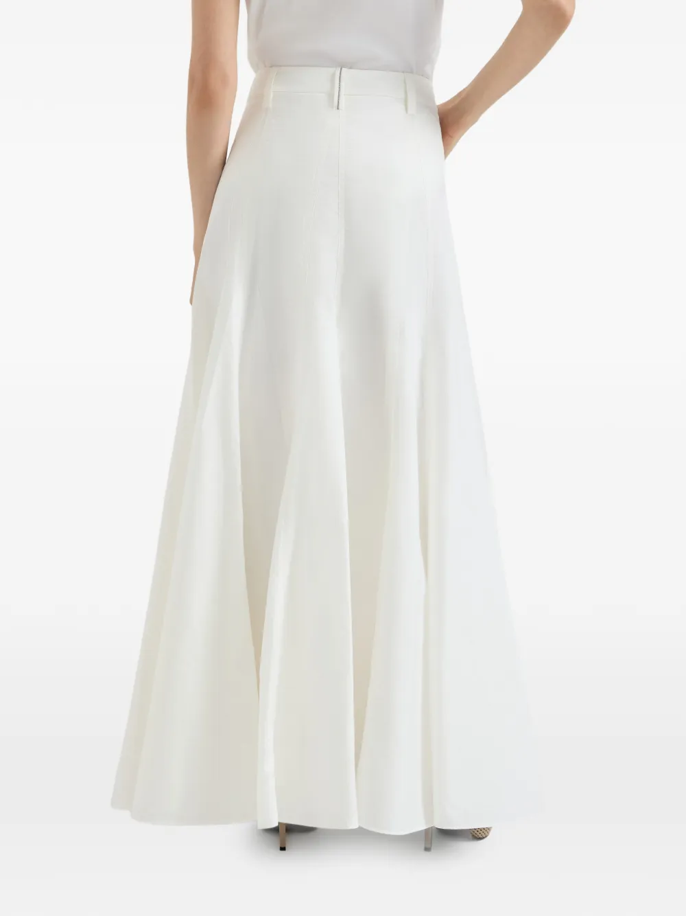 Brunello Cucinelli Flared maxi-rok Wit