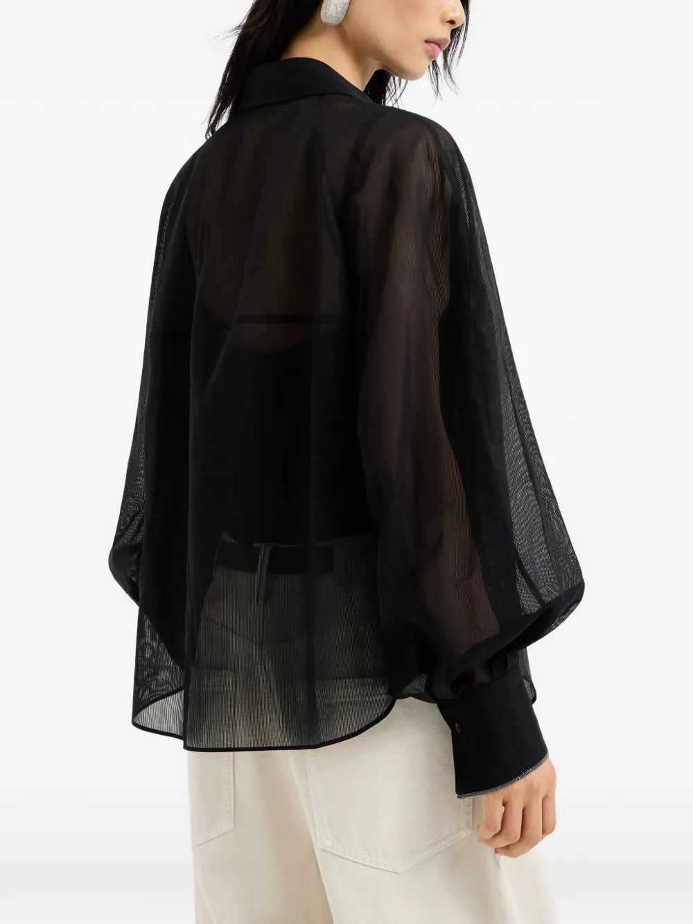 Brunello Cucinelli Monili katoenen T-shirt Zwart