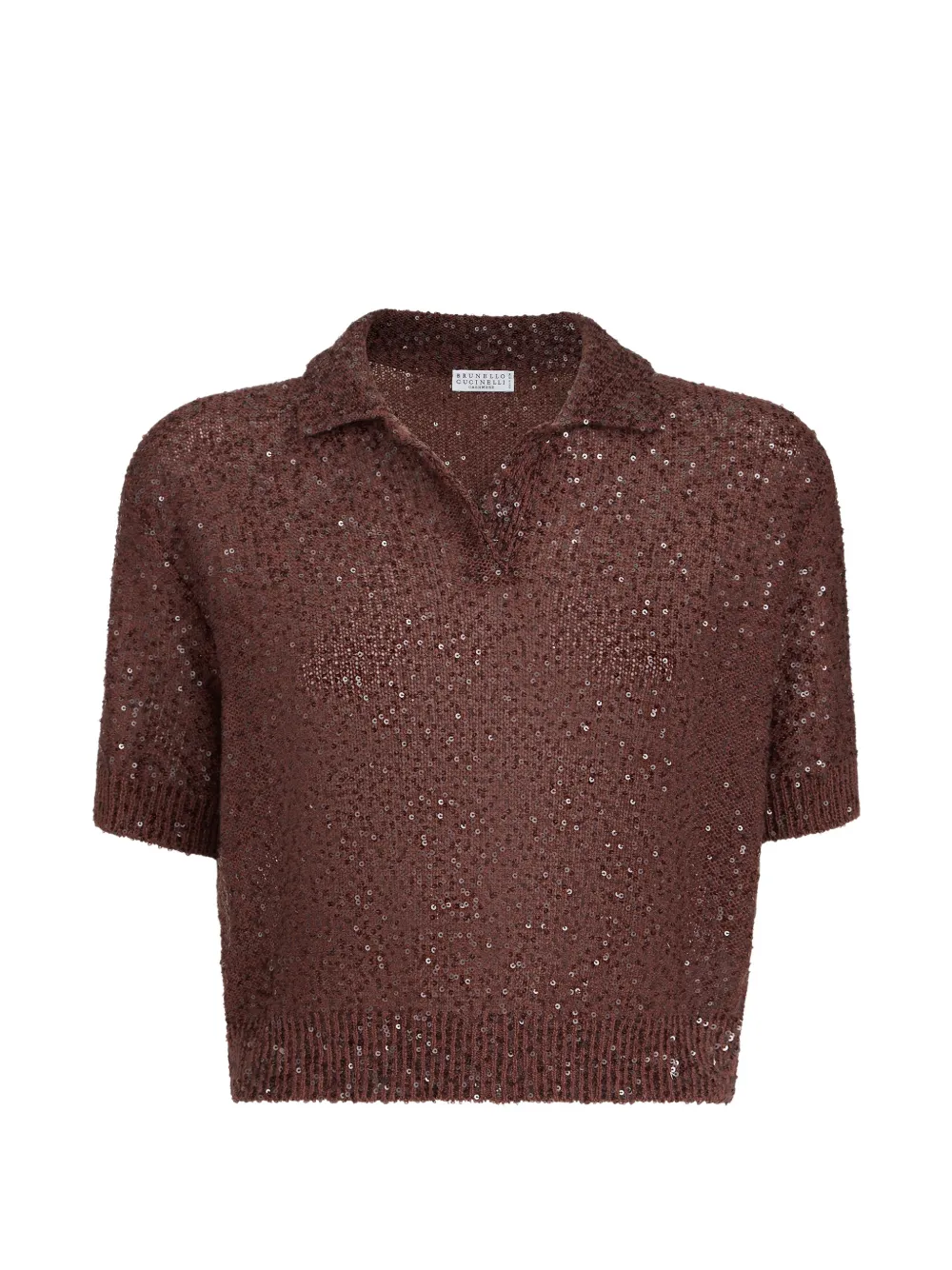 Brunello Cucinelli sequin polo shirt - Marrone
