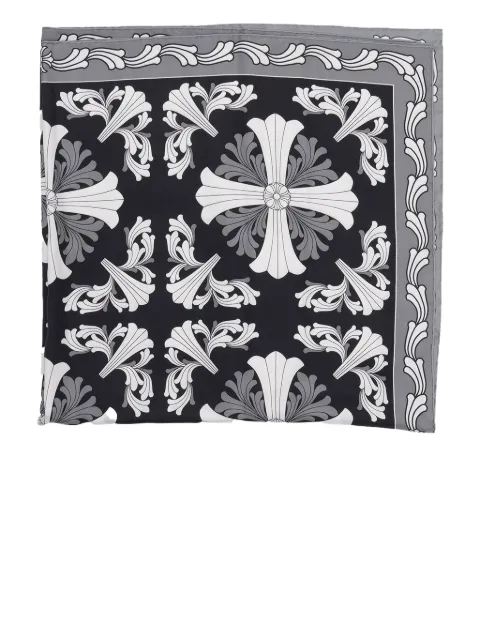 Chrome Hearts mascada de seda con motivo floral