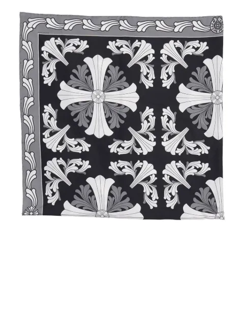 Chrome Hearts floral cross silk scarf
