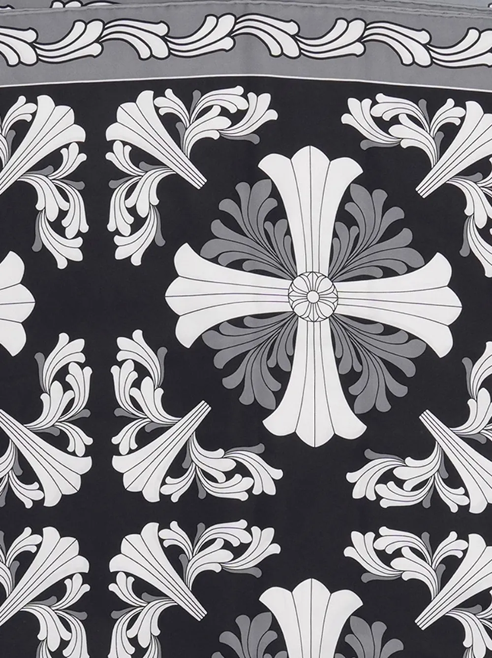 Chrome Hearts floral cross silk scarf - Zwart