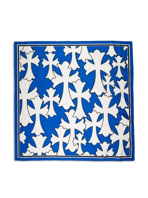 Chrome Hearts Cemetery cross silk scarf