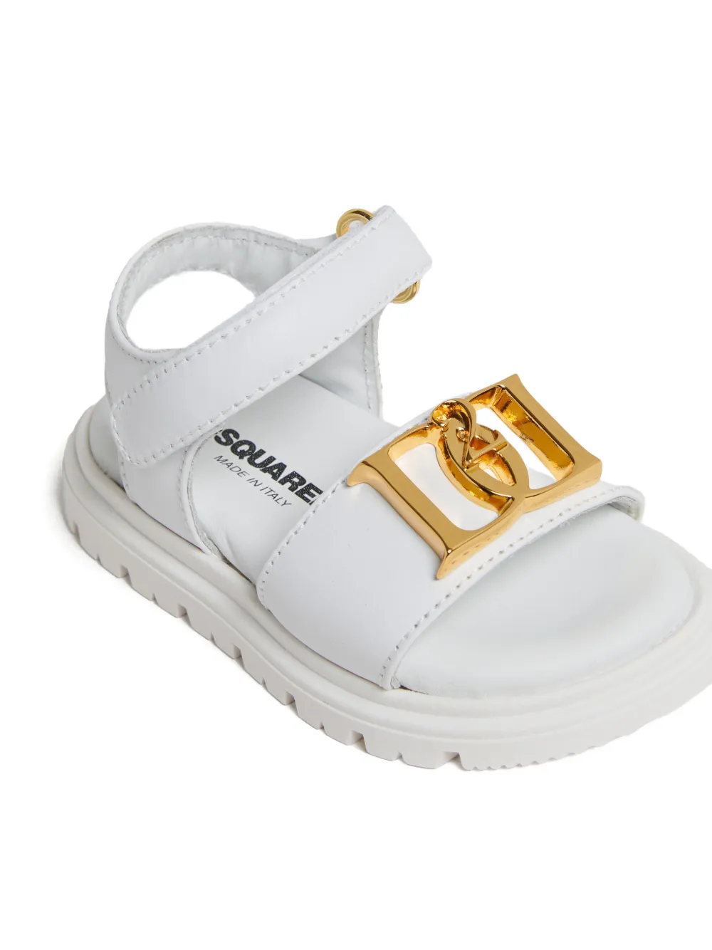 DSQUARED2 KIDS D2 Statement leather platform sandals Wit