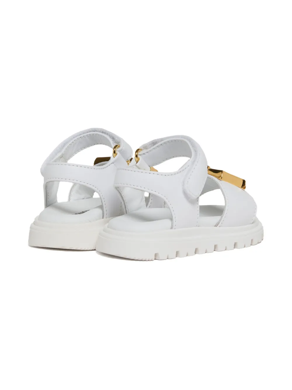 DSQUARED2 KIDS D2 Statement leather platform sandals Wit