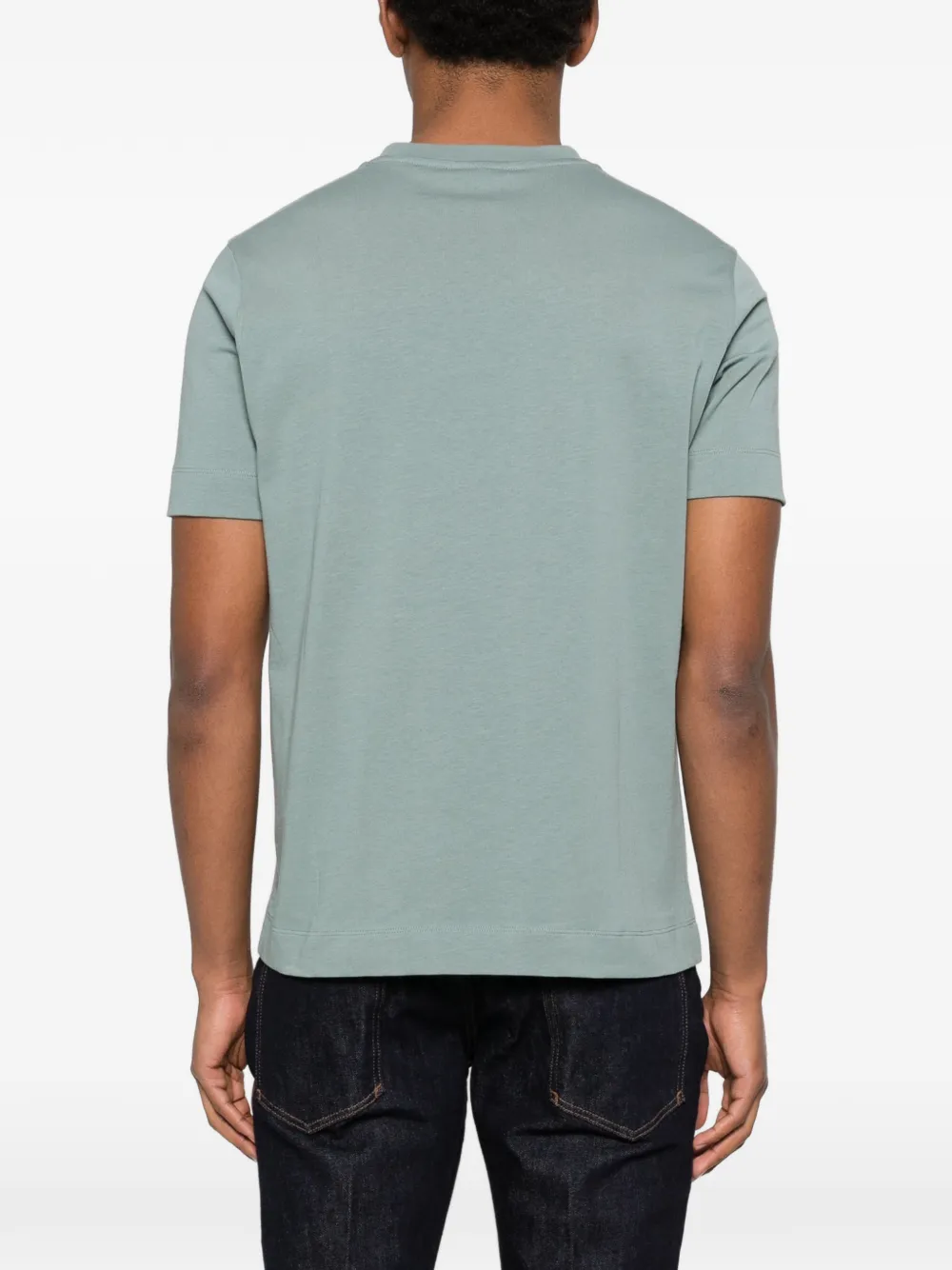 Emporio Armani T-shirt met ronde hals en geborduurde adelaar Blauw