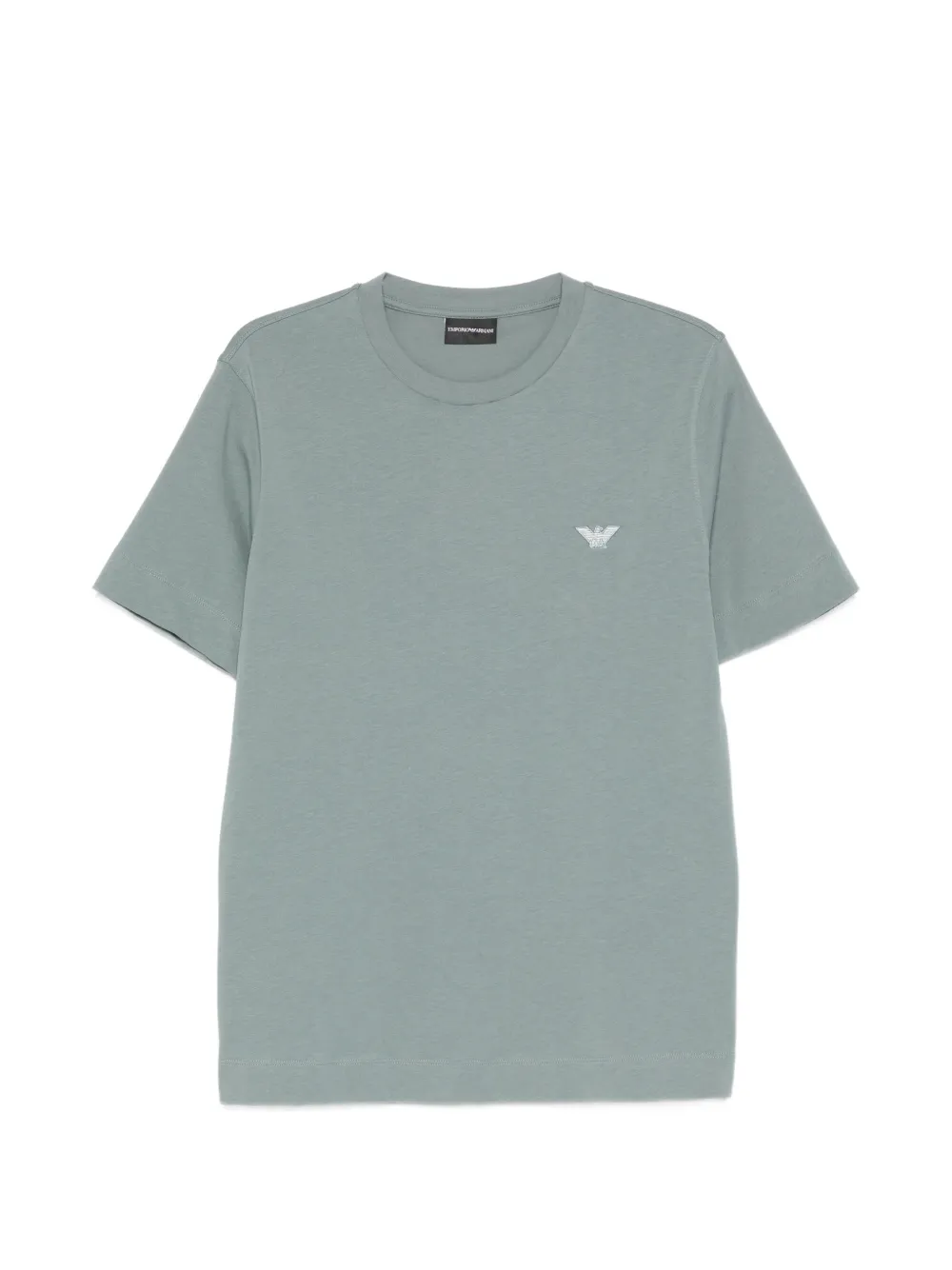 Emporio Armani eagle-embroidery crew-neck T-shirt - Blu