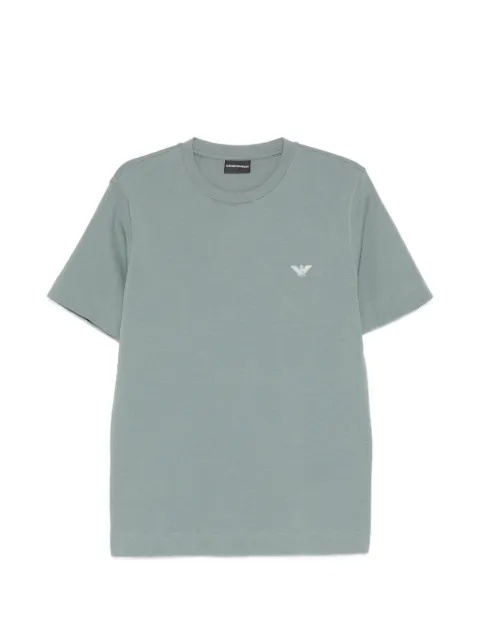 Emporio Armani 이글 자수 크루 넥 티셔츠