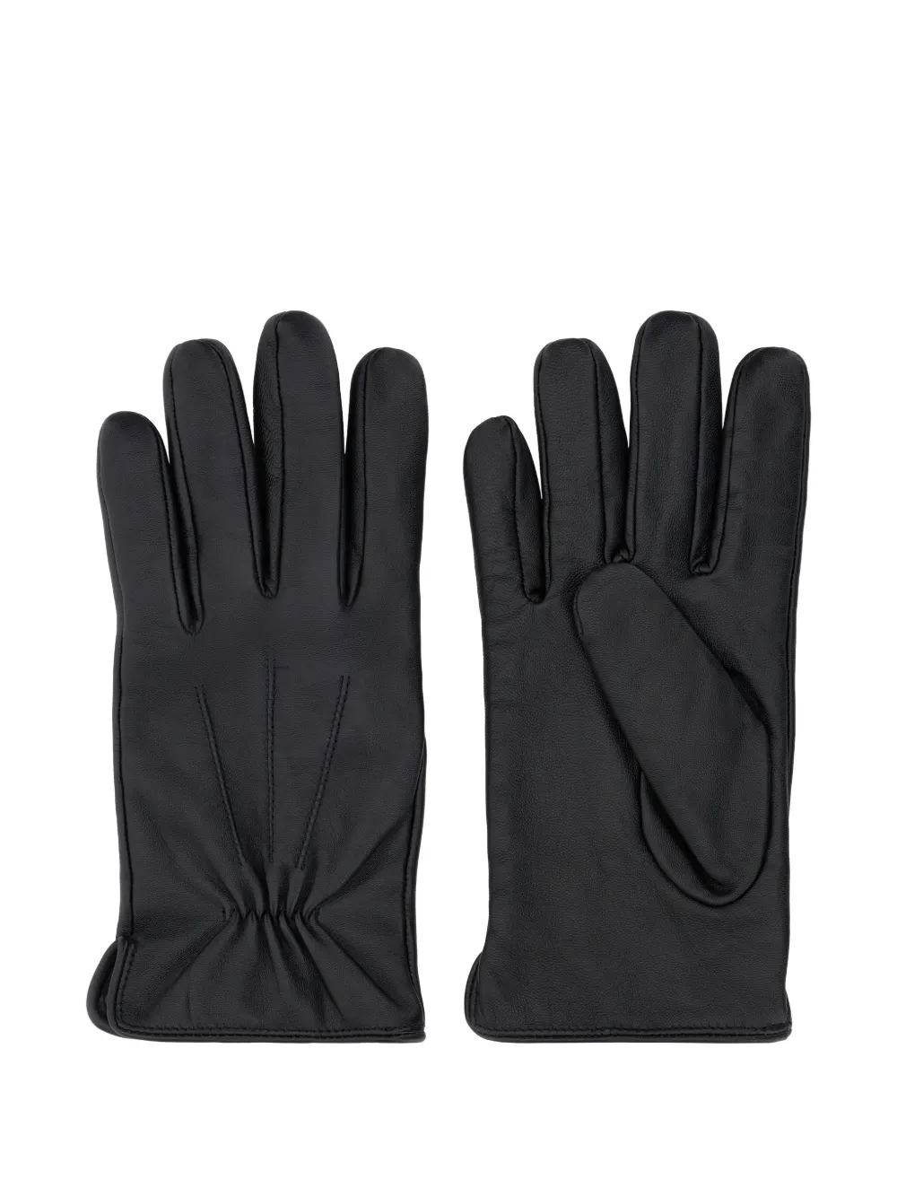 Boggi Milano Leather Gloves - Nero