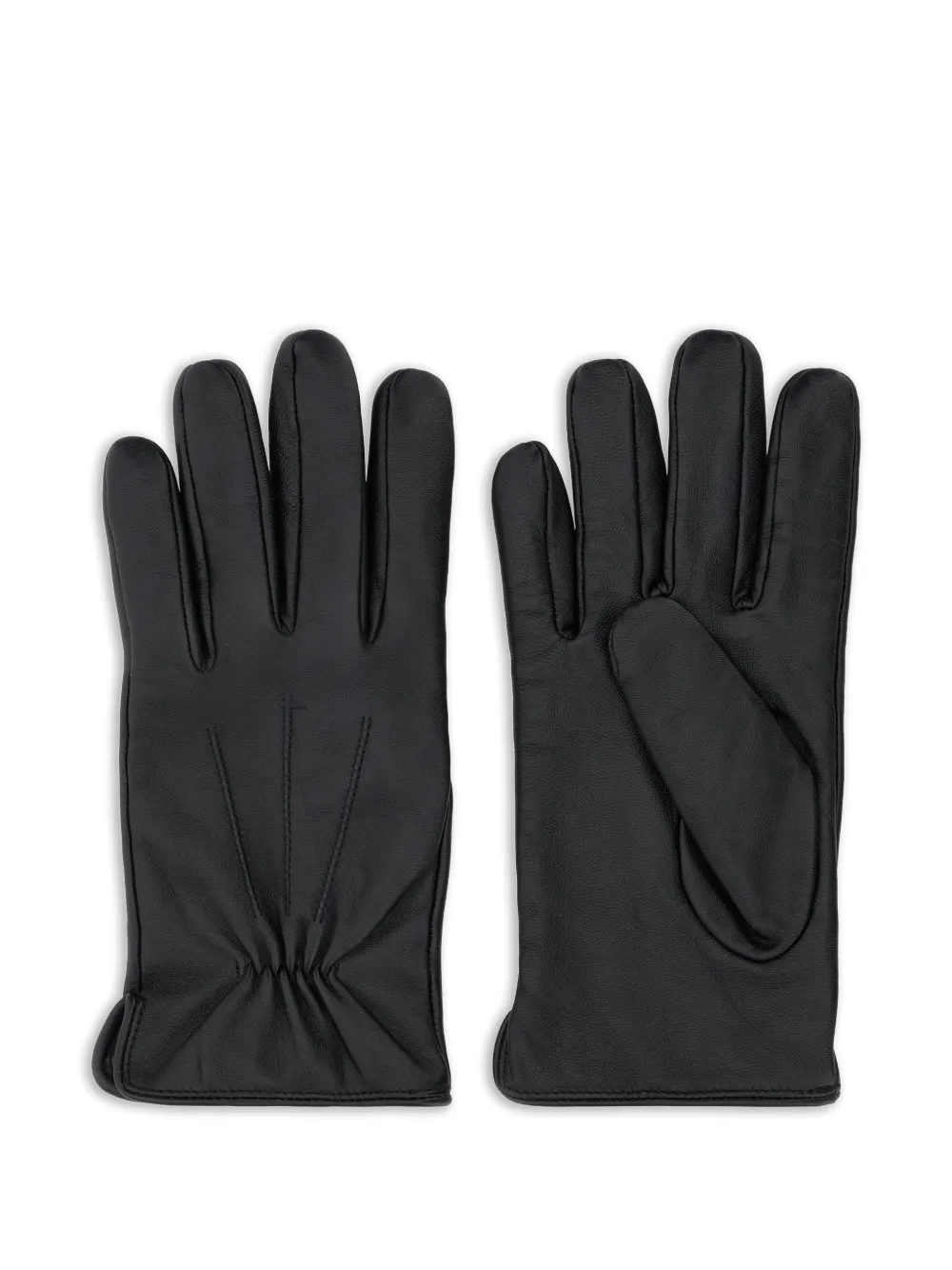 Boggi Milano Leather Gloves - Nero