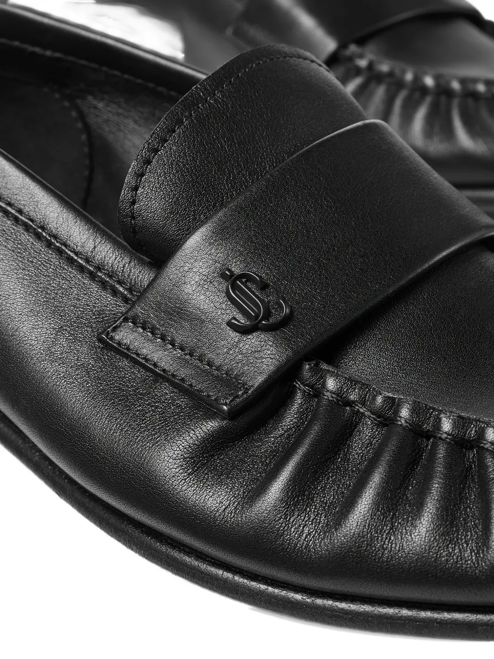 Jimmy Choo Ellis logo-plaque loafer Zwart