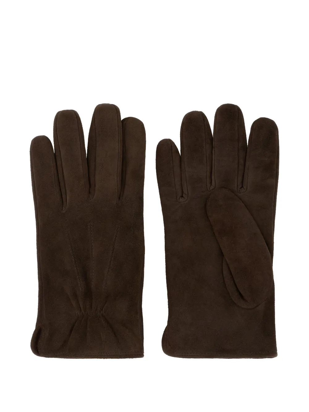 Boggi Milano Suede Leather Gloves - Marrone