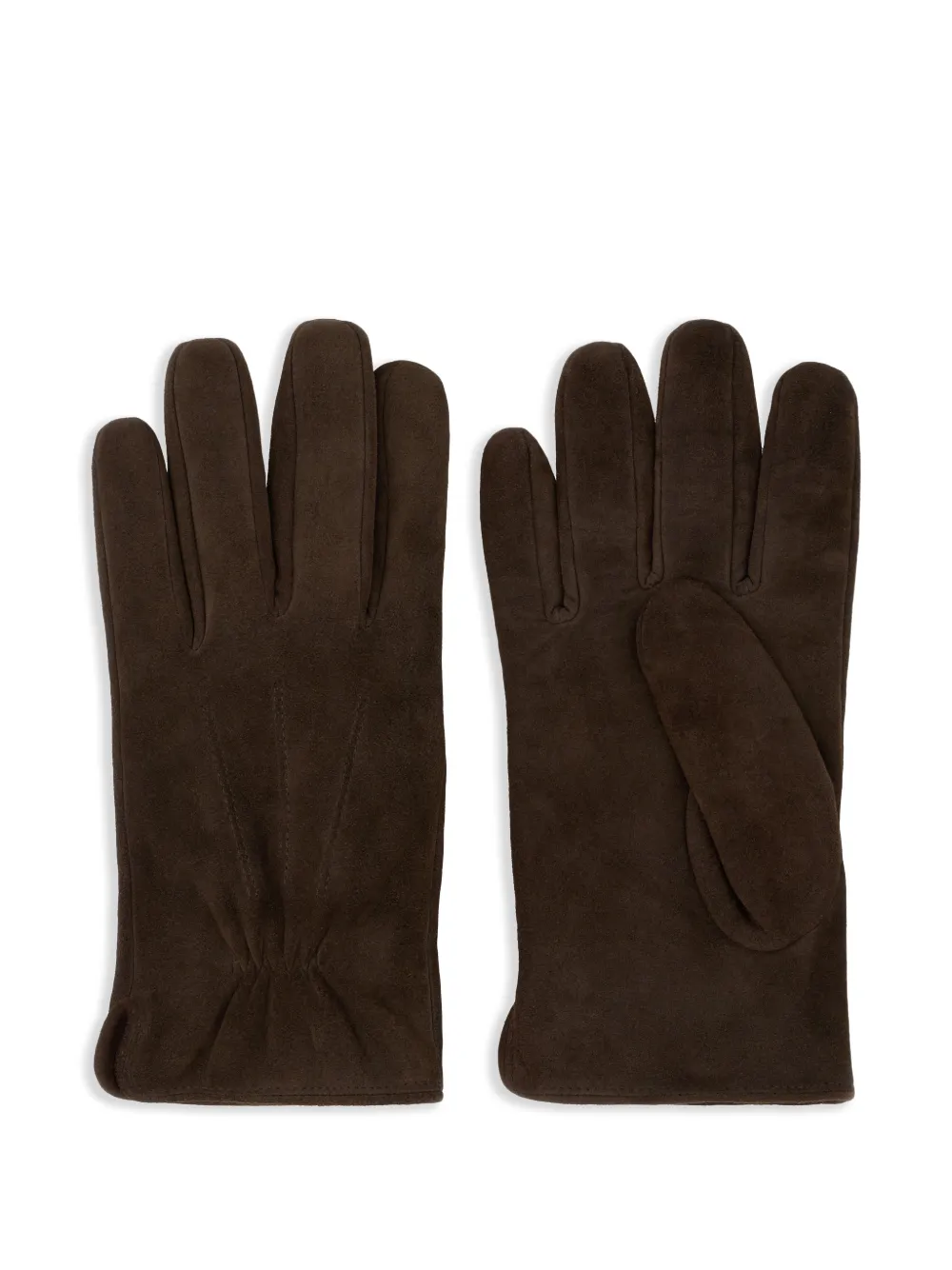 Boggi Milano Suede Leather Gloves - Marrone