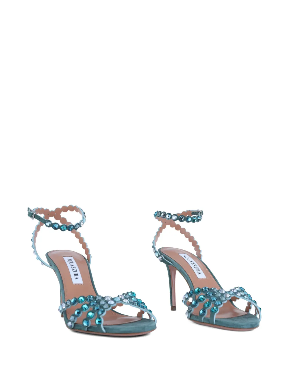 Aquazzura scalloped embellished sandals Blauw