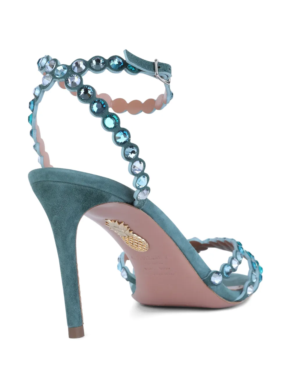 Aquazzura scalloped embellished sandals Blauw