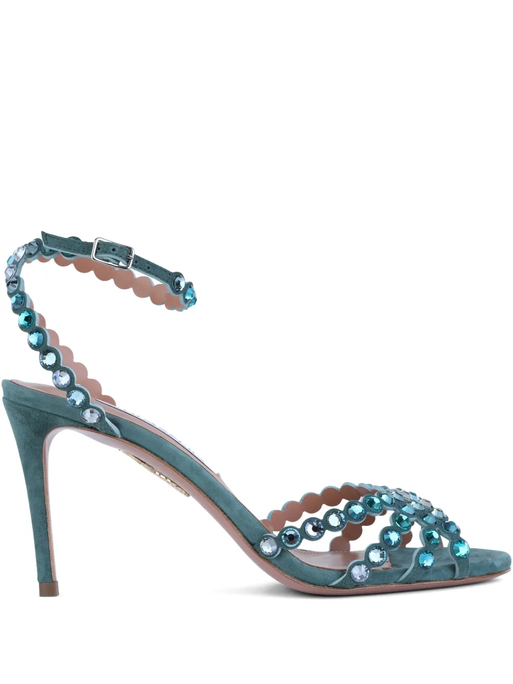 Aquazzura scalloped embellished sandals Blauw