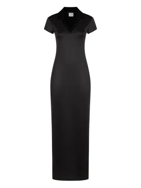 Courrèges V-neck logo-embroidered maxi dress