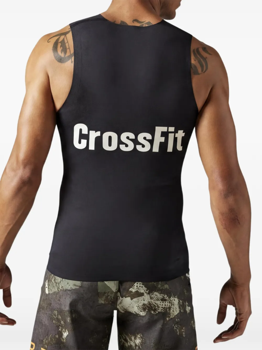Reebok Mouwloze tanktop met print Zwart
