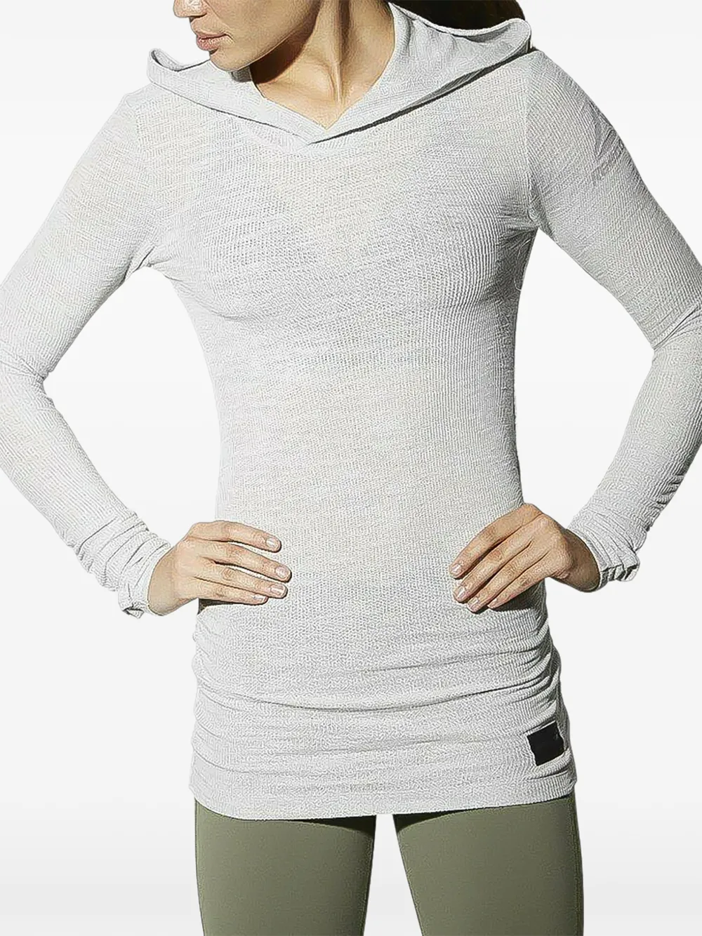 Reebok long sleeve waffle hoodie - Grigio