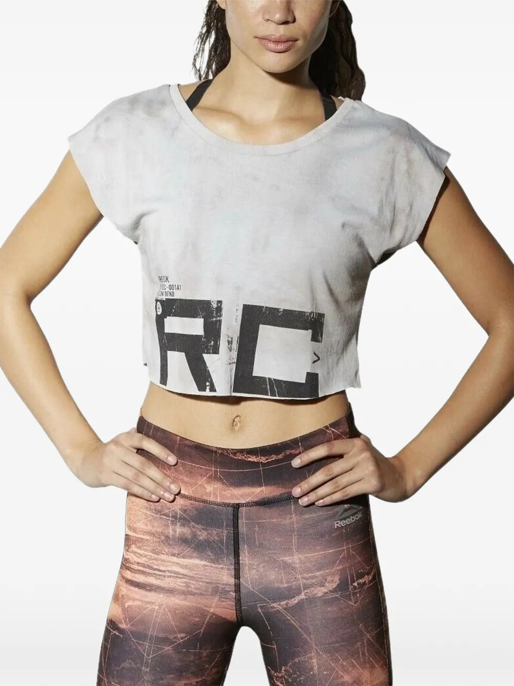 Reebok T-shirt crop - Grigio