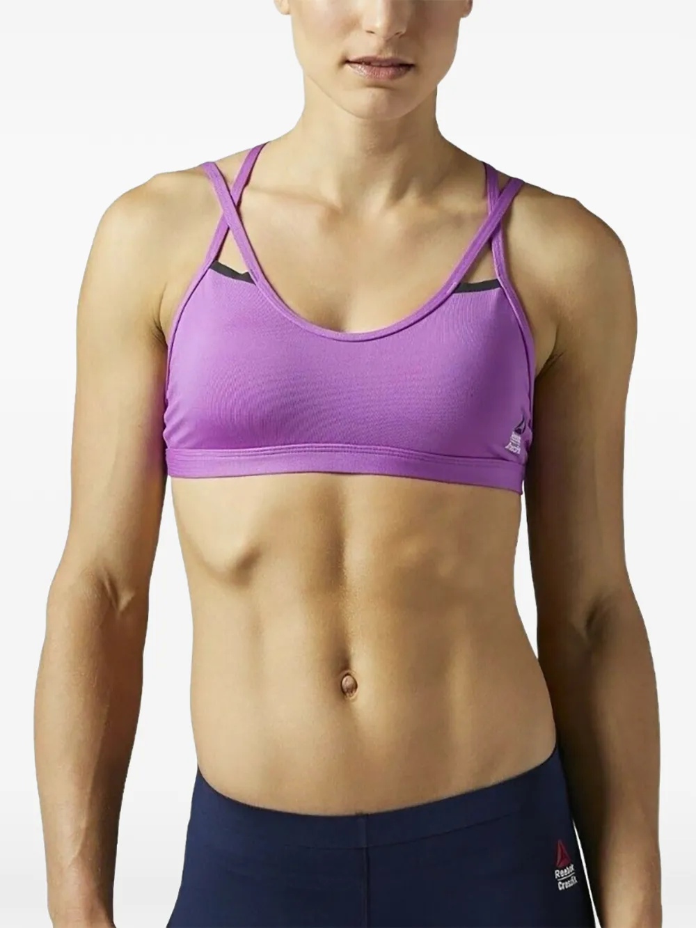 Reebok Reggiseno sportivo con spalline doppie - Viola