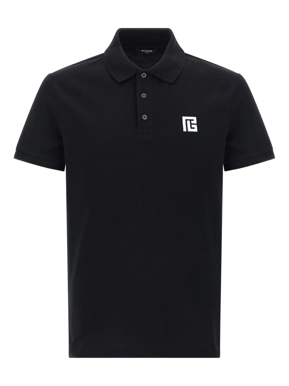 Balmain logo-embroidered polo shirt - Nero