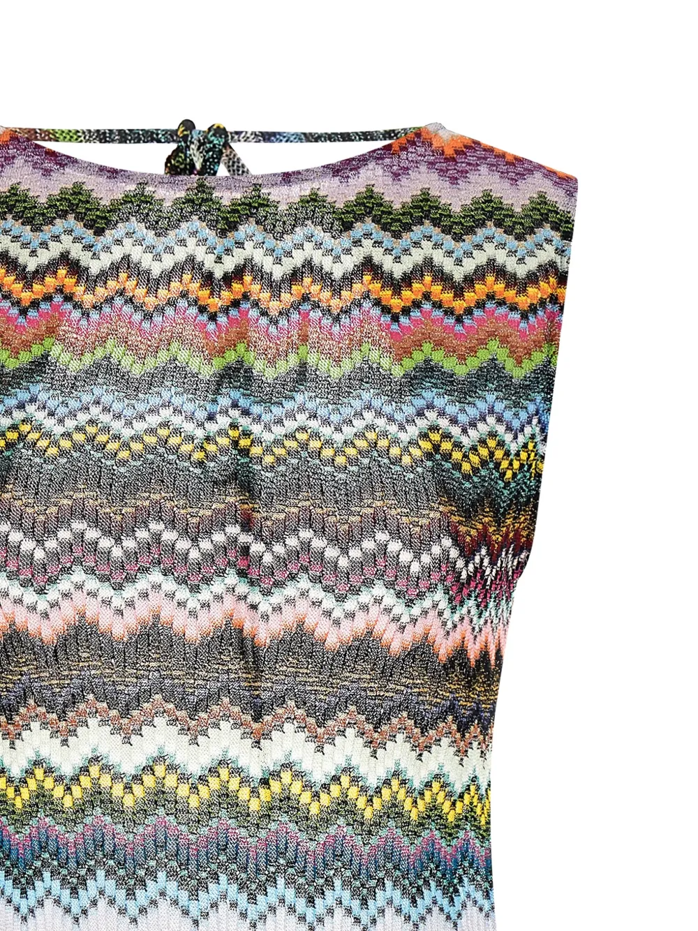 Missoni zig-zag knitted mini dress - Beige