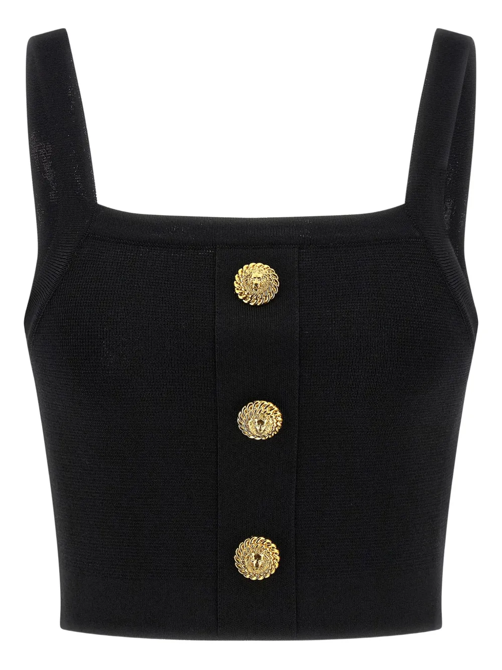 Balmain button-detail top - Nero