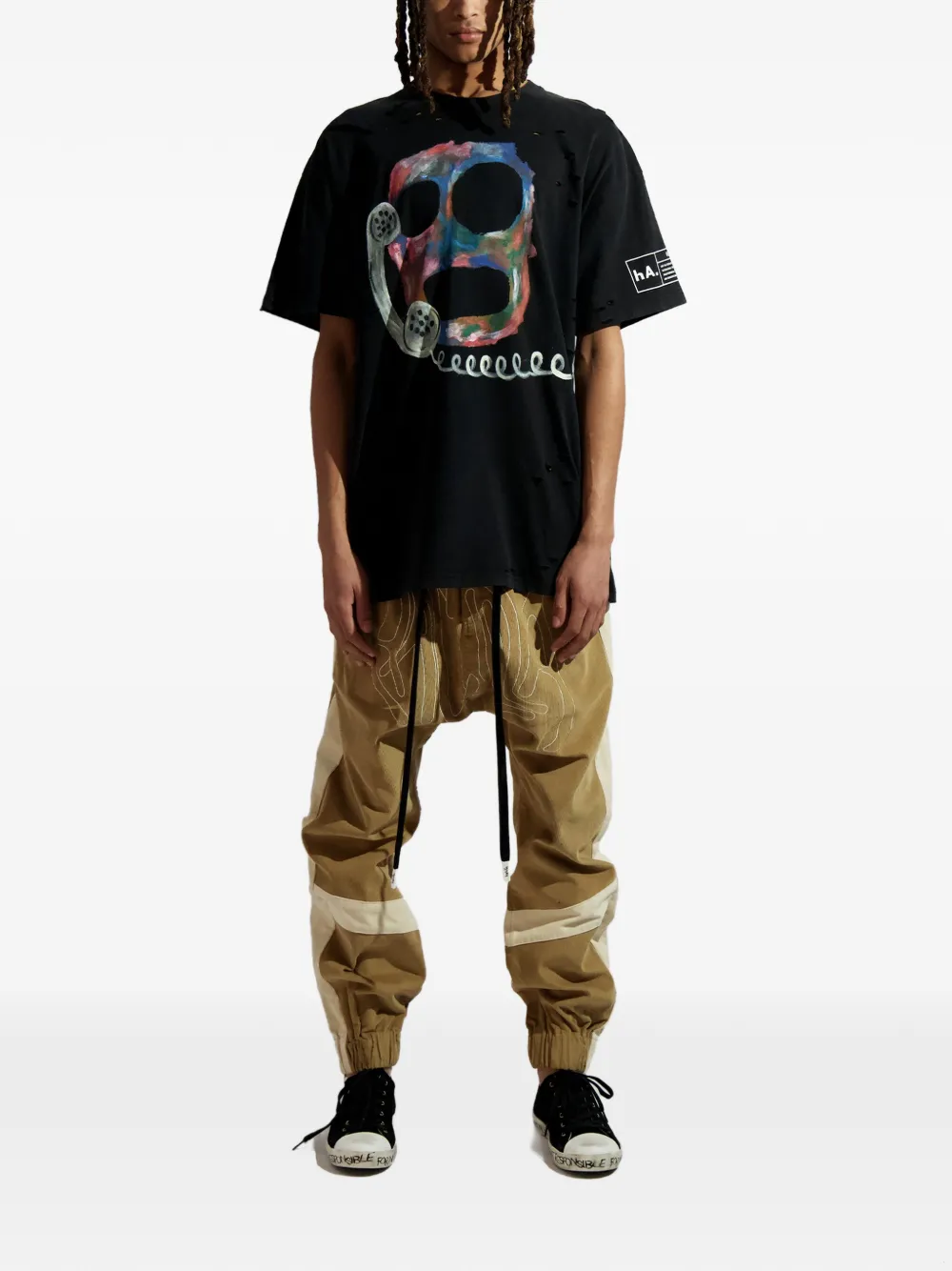 Haculla distressed graphic T-shirt - Zwart