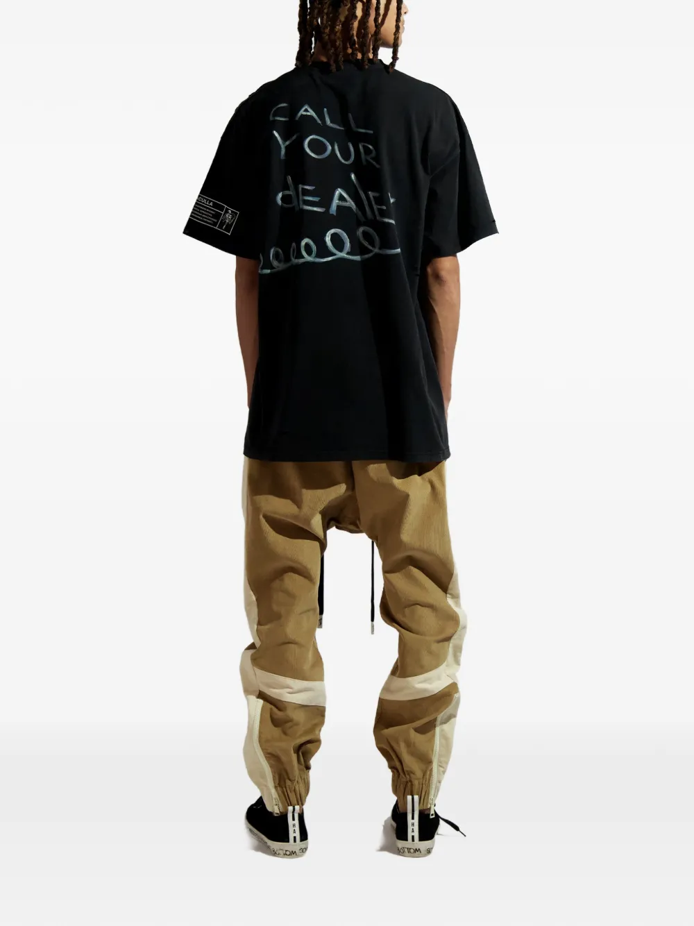 Haculla Gerafeld T-shirt met grafische print Zwart